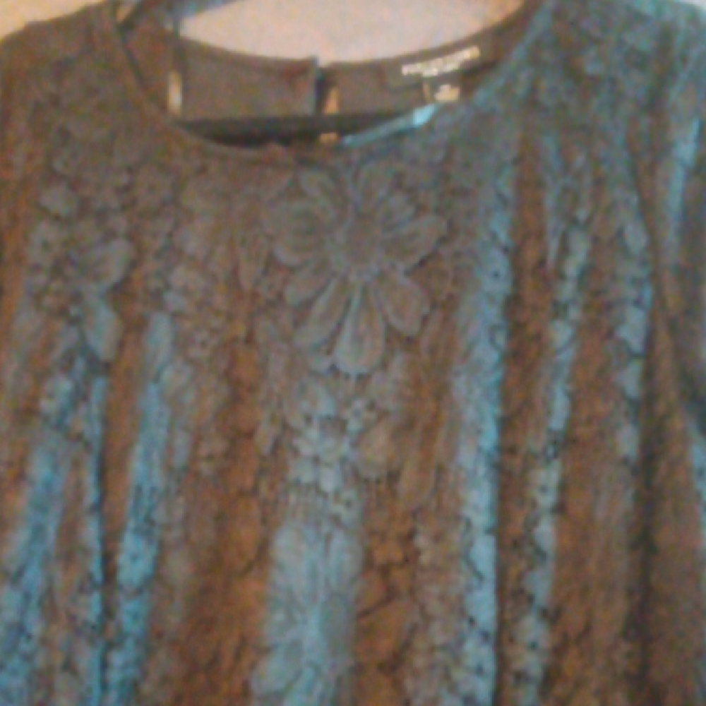 Perceptions Black Floral Lace Midi Dress
